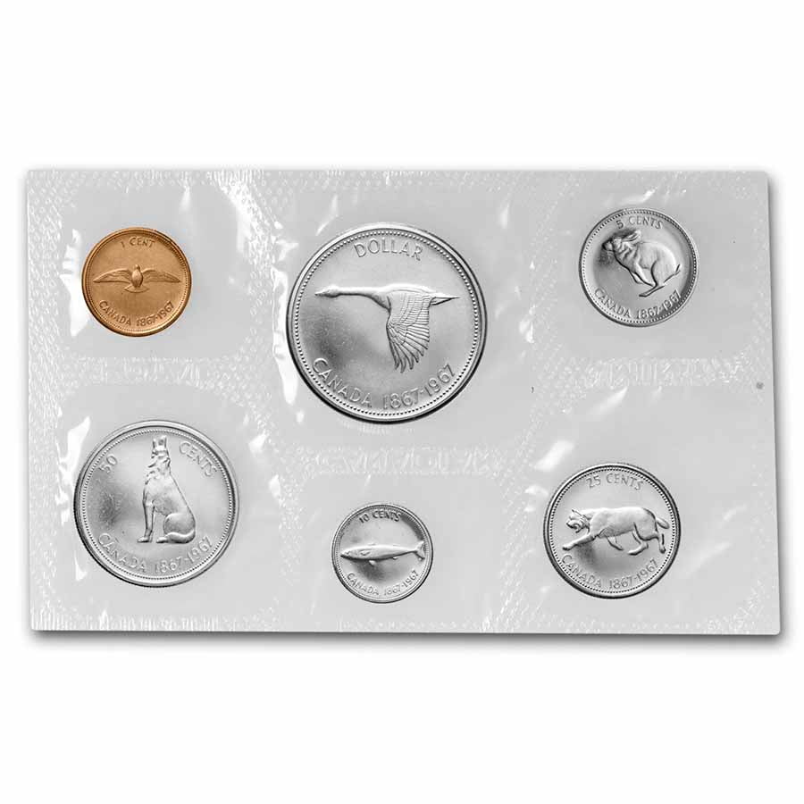 1967 Canadian Centennial 7-Coin Proof Set w/ $20 Gold - Walmart.com