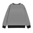 thumbnail image 3 of UQJfacai Girls Striped Crewneck Sweatshirt Kids Long Sleeve Oversized Sweater Boys Fashion Pullover Tops Fall Clothes 1-12 Years, 3 of 7
