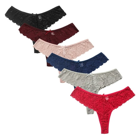KBKYBUYZ Discount Women s Hot Thong String Trousers Pack Lace Soft Lingerie Underwear Pack Of 6