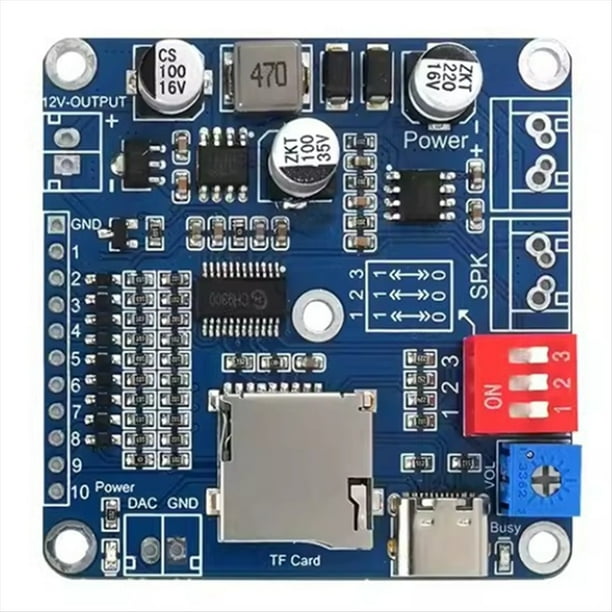 Chip de Módulo de Voz de Industrial de 20 W de Alta Potencia con Inserción de Música de Fondo, Tono de Aviso de Arranque, Módulo de Control CH9311-TF
