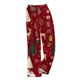 thumbnail image 5 of Women's Casual Fashion Christmas Pajama Pants, Long Sleepwear Trousers for Sports and Home Use, Comfortable and Soft Material for Nightwear and Lounging,Wine,M, 5 of 7