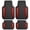 Red, variant on Motor Trend Flag Floor Mats Full Set - Durable Black Rubber Car Floor Mats for Trucks Cars SUV with Two Tone Accent, Flag Black/Gray
