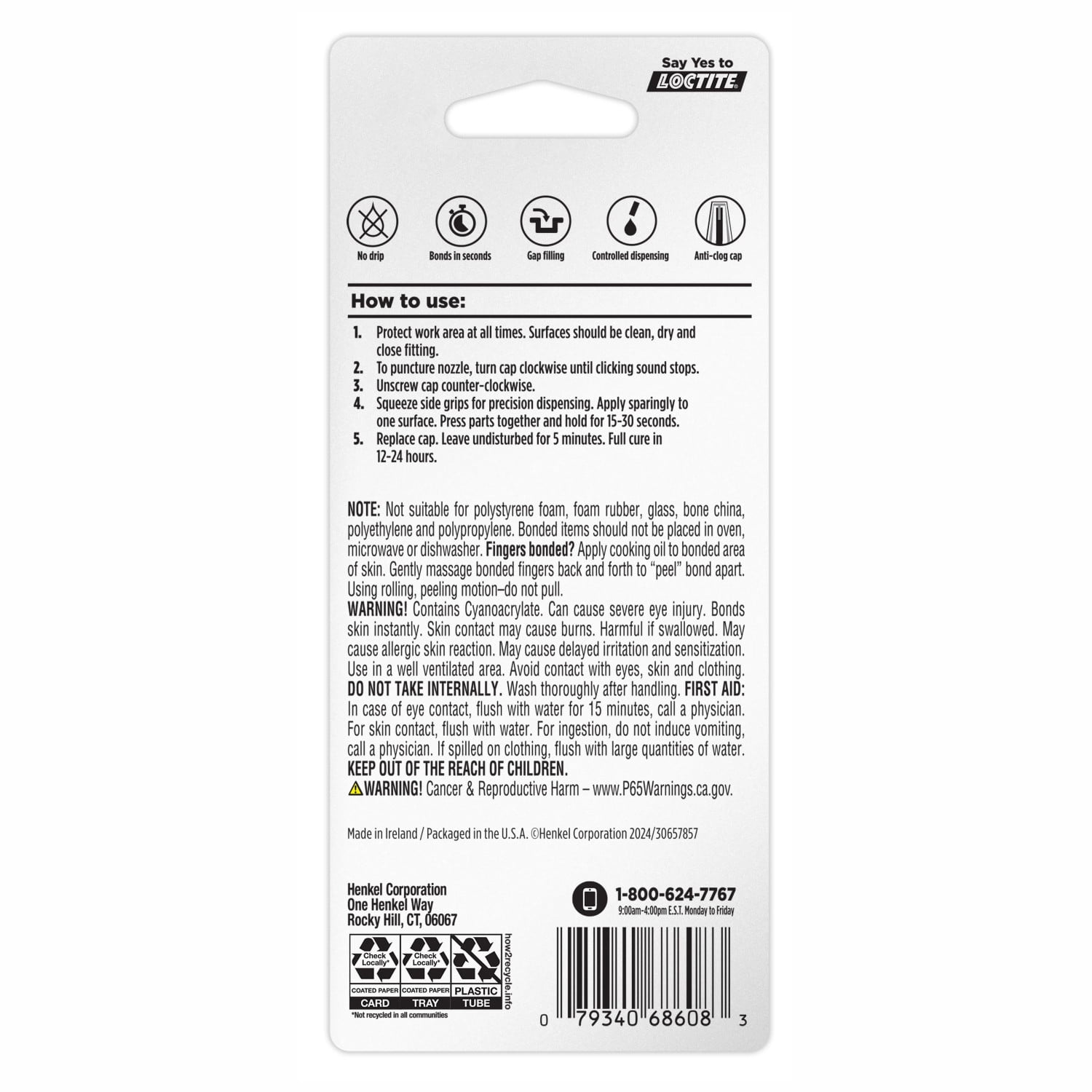 Loctite Super Glue Gel Control, Pack of 1, Clear 0.14 fl oz Bottle