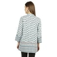 thumbnail image 5 of Moomaya Printed Mandarin Collar Pleated Tunic Shirt Casual Long Top For Leggings, 5 of 7