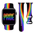 thumbnail image 1 of Pride Rainbow Watch Band Compatible Con Apple Watch 38 Mm, 40 Mm, 41 Mm, 42 Mm, 44 Mm, 45 Mm, Correa De Silicona De Repuesto Para Iwatch Series 7, 6, 5, 4, 3, 2, 1, Regalos Unisex Para Mujeres Y Hombr, 1 of 5