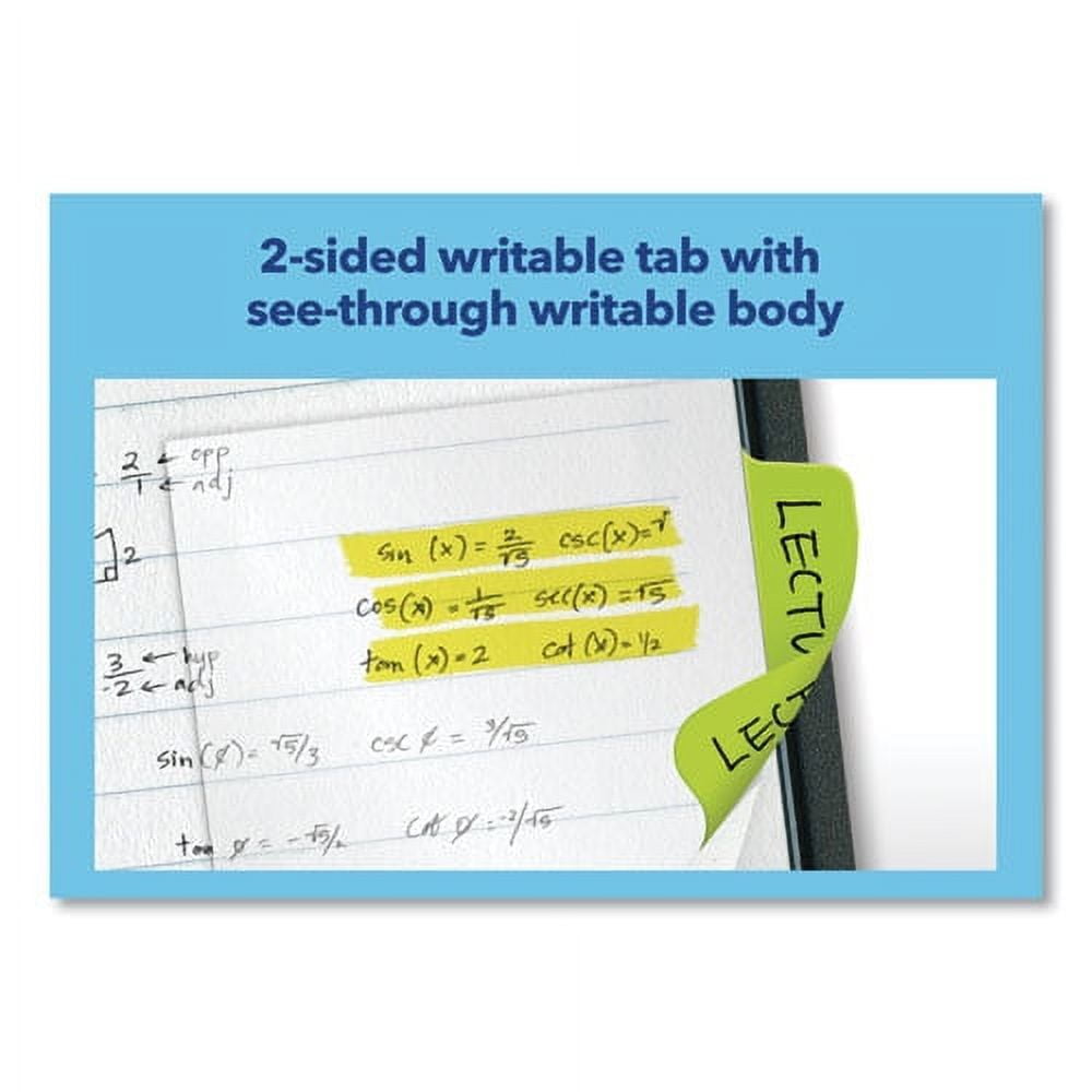 Ultra Tabs Repositionable Standard Tabs, 1/5-Cut Tabs, Assorted Neon, 2" Wide, 24/pack | Bundle of 5 Packs