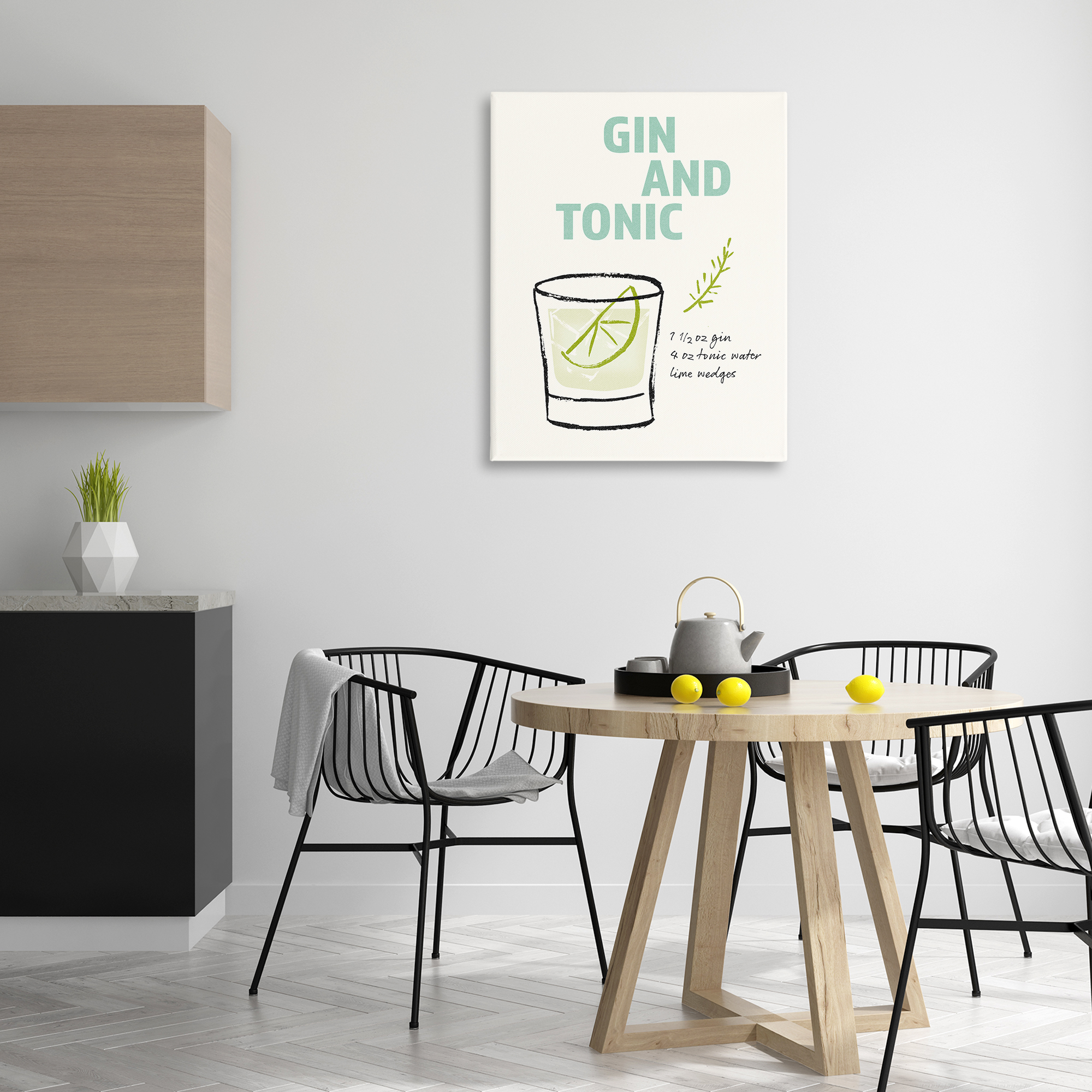 Stupell Industries Gin & Tonic Recipe Food & Beverage Painting Gallery Wrapped Canvas Art Print Wall Art, 30 x 40