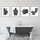thumbnail image 3 of 4 piezas decoración de la pared del baño decoración del baño arte de la pared impresiones en lienzo blanco y negro decoración moderna del baño cartel inspirador para la decoración del hogar del b, 3 of 5