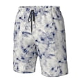 thumbnail image 4 of Cauagu Indigo Tie Dye Print Men's Swim Trunks,Hawaiian Bathing Suit Swimsuits Beach Shorts with Pockets for Men Quick Dry Swimming Board Shorts-X-Large, 4 of 6
