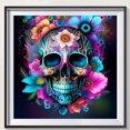 thumbnail image 3 of Pintura de diamante 5D DIY Kit de calavera de taladro redondo completo Artesanía de decoración del hogar (B6794), 3 of 9