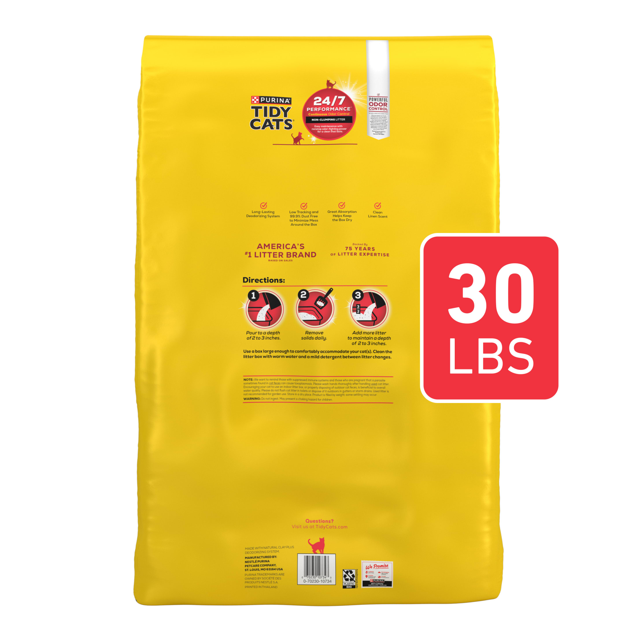 Tidy Cats 24/7 Performance Non-Clumping Litter, 30 lb photo 5