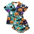 thumbnail image 7 of Halloween Pajama Set for Women Halloween Print Short Sleeve Top and Shorts 2 Piece Separate Casual Sleep Loungewear, 7 of 7