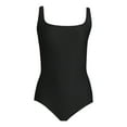 thumbnail image 2 of Time and Tru Women's and Women's Plus Pique Square Neck One Piece Swimsuit, Sizes XS-3X, 2 of 5