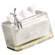 thumbnail image 3 of Tissue Box Holder Large Opening Auto Lifting Spring Home Tissue Dispenser for Bathroom Vanity Countertop Clear Body Creamy Base, 3 of 5