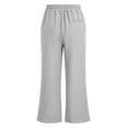 thumbnail image 2 of RUTAYY Girls Wide Leg Pants Drawstring Elastic Waist Side Pockets Casual Loose Long Trousers Daily Outing Wear Grey, 2 of 7