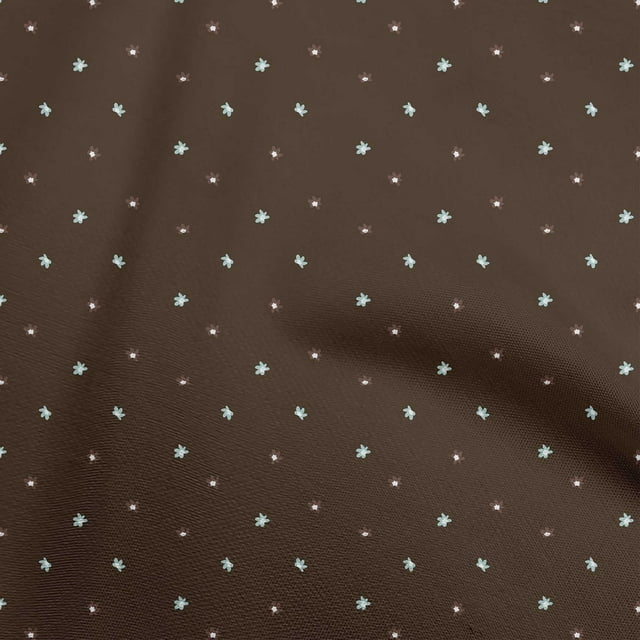 oneOone Tissu en Rayonne Marron Floral pour Robe Tissu Imprimé au Mètre 56 Pouces de Large