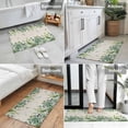 thumbnail image 6 of Green Leaf Indoor Door Mat 20x31.5 Inch Summer Watercolor Country Green Eucalyptus Leaves Linen Texture Front Door Mat Non Slip Washable Entryway Rug Low Profile Dirt Trapper Doormat for Bedroom, 6 of 9