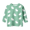 thumbnail image 3 of WOYY Easter T Shirt for Girls Rabbit Print 3/4 Sleeve Round Neck T-Shirt Kids Tee, Sizes 3-14, 3 of 3
