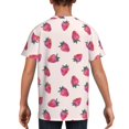 thumbnail image 5 of Wukai Hand Drawn Strawberry Youth Unisex Short Sleeve T-Shirt for Boys, Girls, Teens, and Kids-X-Small, 5 of 7