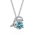 thumbnail image 2 of Dolphin Pendant Necklaces for Women, 1CT Yellow/Blue/Pink Moissanite Diamond Necklace, D Color VVS1 Moissanite Necklaces,925 Sterling Silver Dolphin Necklace with Certificate, 2 of 9