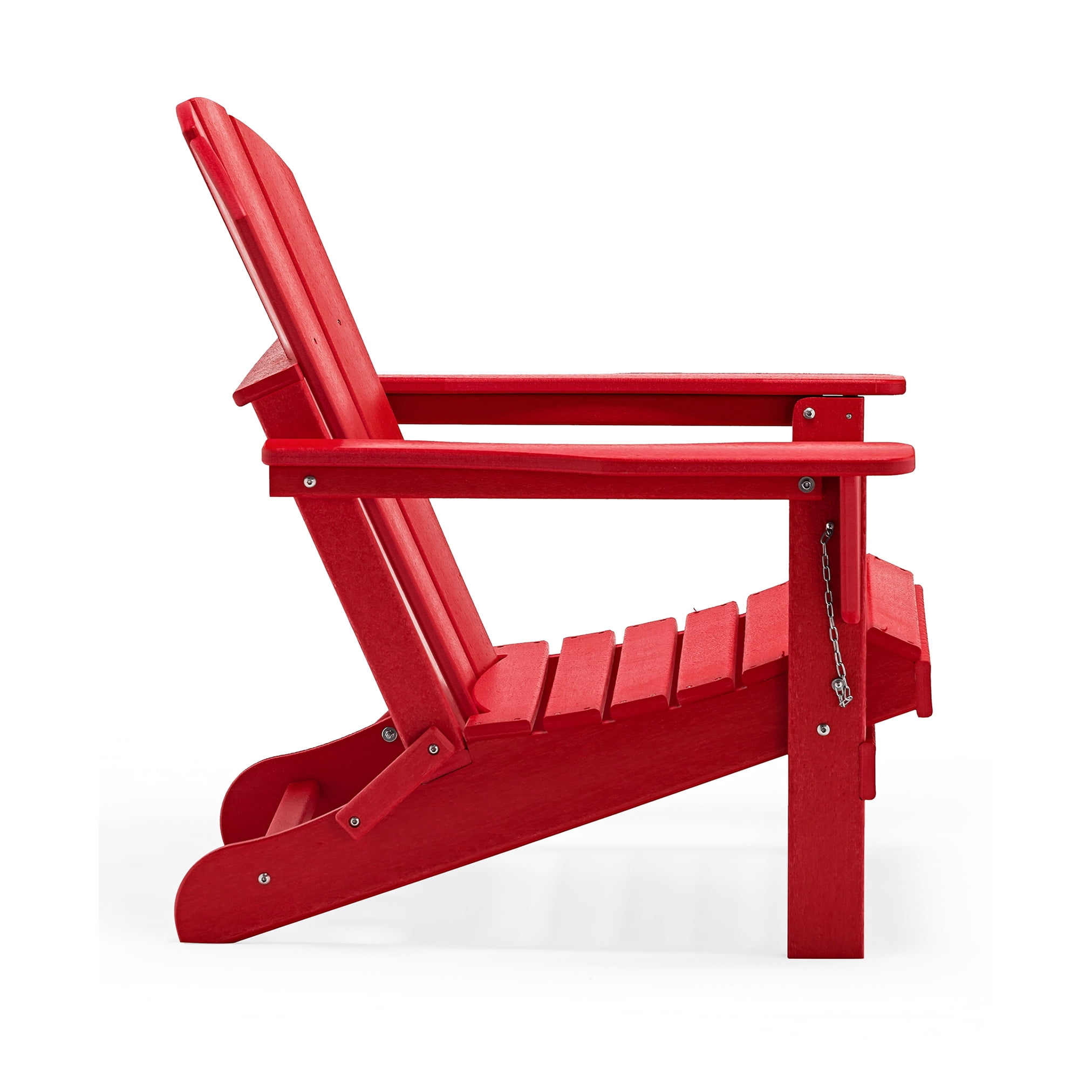 Folding Adirondack Lawn Chairs Set of 4 for Outdoor Patio Garden, Red