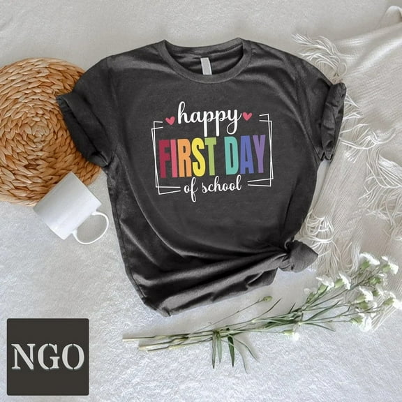 Happy First Day of School Shirt, First Day of School Tshirt, Teacher Gifts, Back to School Gift, 1st Day of School Gift, Shirt for Teachers