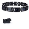 thumbnail image 1 of Fiber Energy Power Men Bracelets Stainless Steel Link Chain Magnet Bangle, 1 of 4
