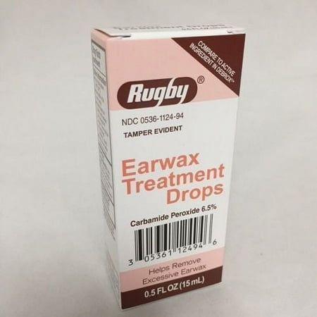 Rugby Earwax Treatment Carbamide Peroxide 6.5% Drops, 0.5 Fl. Oz.