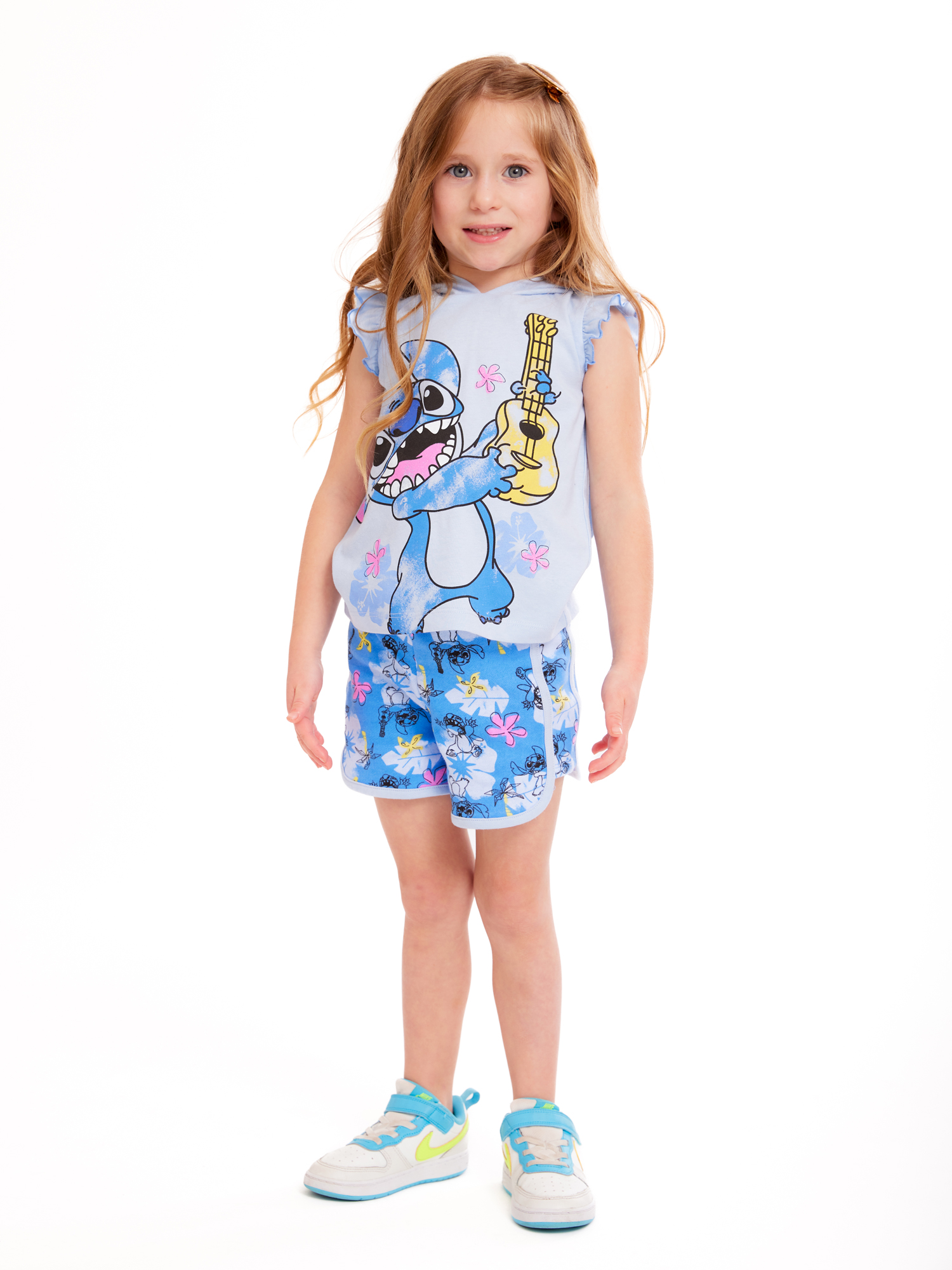 Disney Toddler Girl Stitch Cosplay Graphic Hoodie and Shorts Set, 2-Piece, Sizes 2T-5T