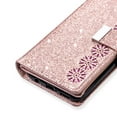 thumbnail image 6 of Allytech Flip Cover for Samsung Galaxy A71 5G, PU Leather Glitter Bling Design Kickstand Shockproof Multiple Cards Slots Zipper Pocket Wallet Case Cover for Girls Women, Rosegold, 6 of 10