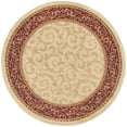 thumbnail image 3 of Elegance Transitional 5' Round Beige and Red Polypropylene Indoor Area Rug, 3 of 6
