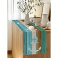 thumbnail image 2 of Nautical Coastal Anchor Compass Table Runner 13x70in Non-Slip Cotton Linen Table Runners, Vintage Colorful Wooden Board Dresser Scarves TableRunner for Dinner Kitchen Dining Wedding Party, 2 of 9