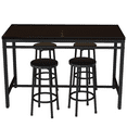 thumbnail image 4 of Paproos Bar Table Set of 5, 5 Piece Counter Height Dining Table and Chairs Set for Kitchen Breakfast Nook, Dining Room Pub Bistro Table and Round Bar Stools Set, Kitchen Table Sets with Chairs, Black, 4 of 6