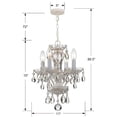 thumbnail image 6 of 5534-WW-CL-MWP Crystorama Lighting Traditional Crystal - 15 Inch 4 Light Chandelier-Hand Cut Crystal Type-Wet White Finish   -Traditional Installation, 6 of 8