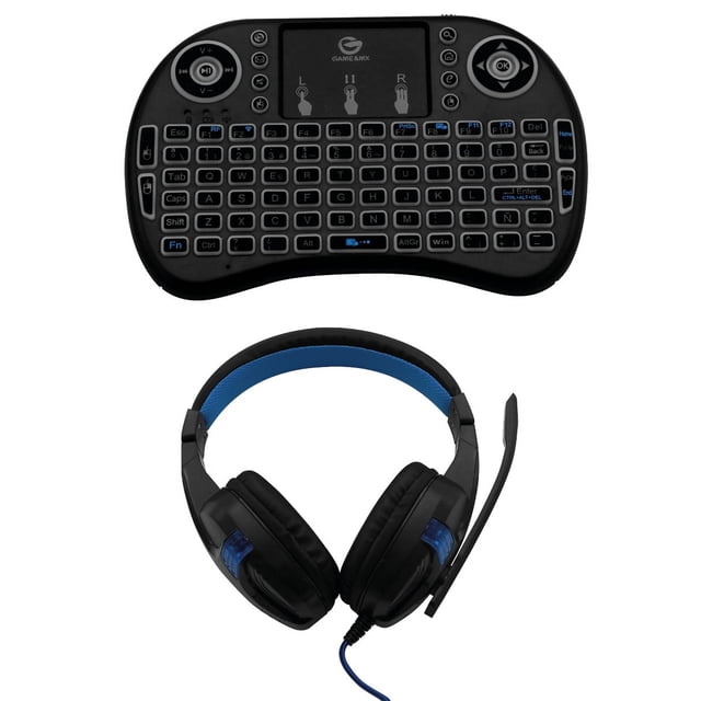 Kit Gamer Teclado Portatil y Audifonos Alambricos Azul BLUEWARE