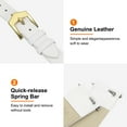 thumbnail image 4 of Uxcell 14mm White Genuine Leather Watch Bands with Gold Buckle for Women, 4 of 6