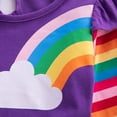 thumbnail image 2 of Robe d'Hiver pour Enfants Arc-en-Ciel Manches Longues Robe Fille, Violet 90cm, 2 of 5