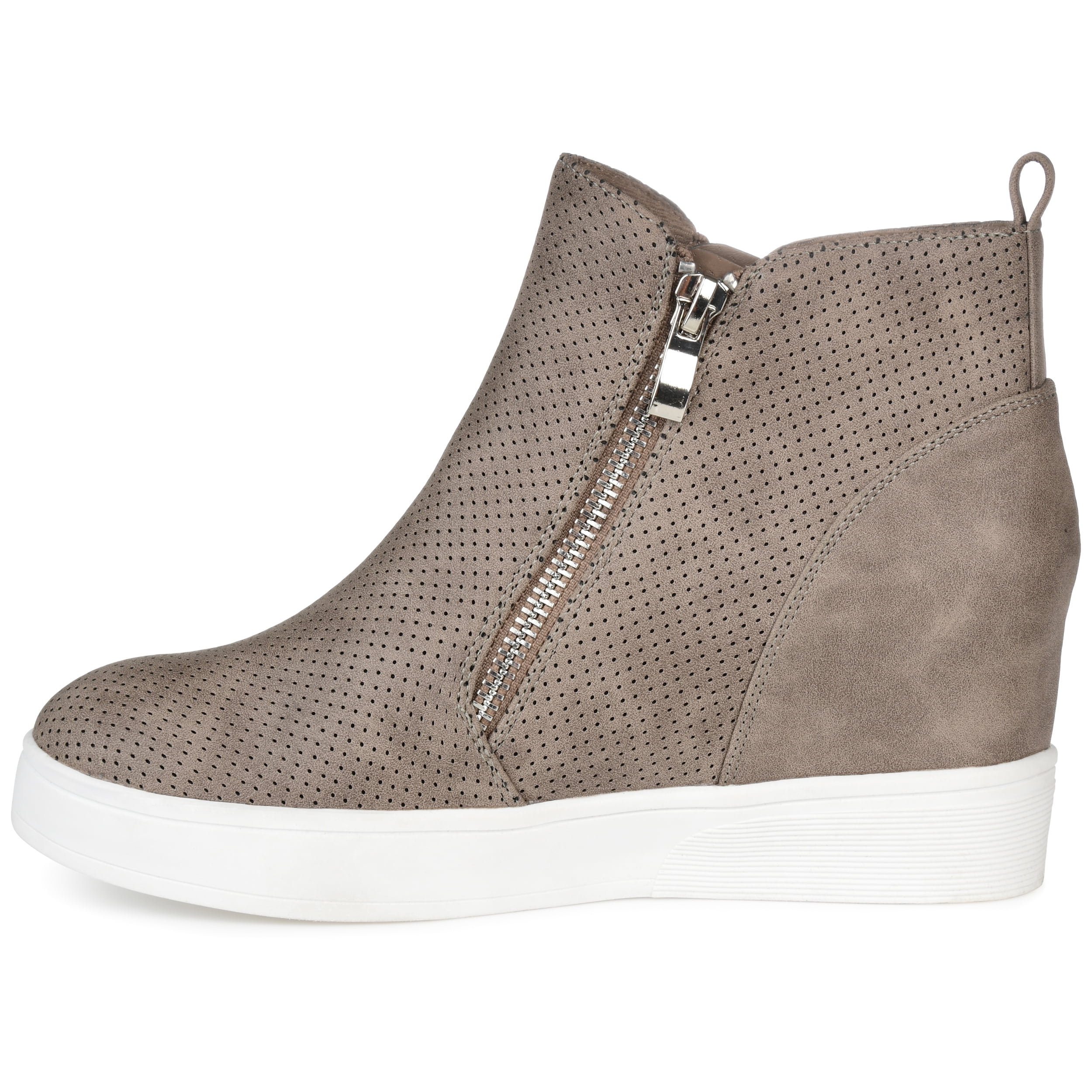 Journee Womens Pennelope Round Toe Double Zip Wedge Sneakers, Widths Available
