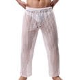 thumbnail image 4 of Cenuakty Men's Mesh Fishnet Pants Solid Color See Through Stretchy Muscle Trousers Drawstring Stretchy Sleep Lounge Bottoms, 4 of 8