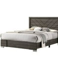 thumbnail image 4 of Lola Classic King Size Bed Wood Grain Strong Block Legs Taupe Brown, 4 of 5