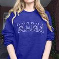 thumbnail image 4 of yoeyez Mama Sweatshirts for Women Oversized Crewneck Sweatshirt Loose Fit Casual Long Sleeve Pullover Spring Outfits 2025 Sweater Tops for Mother's Day Blue M, 4 of 7