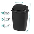 thumbnail image 2 of Sterilite Kitchen Trash Can, 7.5 Gallon Plastic Garbage Bin with Swing Top Lid, Black, 2 of 8