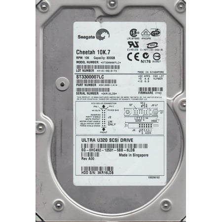 Wide Ultra2 Scsi Drive ST3300007LC, 3KR, AMKSPR, PN 9X1006-141, FW D703, Seagate 300GB SCSI 3.5 Hard Drive ()