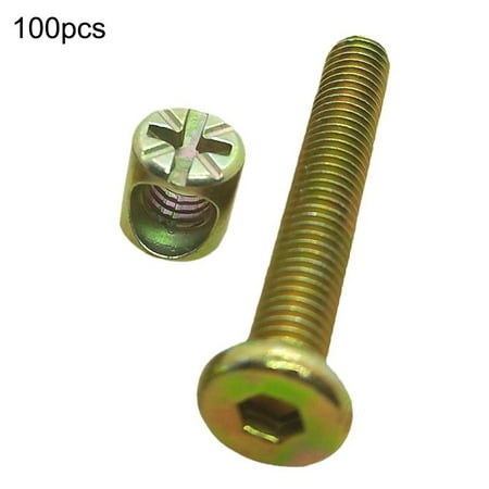

KDJ Furniture Bolts Nut Set Hex Socket Screw Nuts Cross Hole Nut Furniture 100PCS