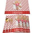 thumbnail image 2 of Christmas Placemats Gingerbread Man Tablemats for Dinner Table Red Stripes Wood Grain Table Mats for Christmas Holiday Cotton Linen Place Mats Indoor Set of 4, 2 of 6