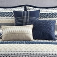 thumbnail image 5 of Lanco Clipped Jacquard Zig Zag 7 Piece Queen Comforter Set , Navy, Jacquard & Clip Geometric Bedding Sets & Collections, 100% Polyester & Fill, 5 of 7