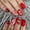 Coffin Heart Glitter Chirstmas Red, variant on Fofosbeauty 24 pcs Press-on Acrylic False Nails, Nails Tips Designs 2023, Coffin Sunset Smudges Blue Orange
