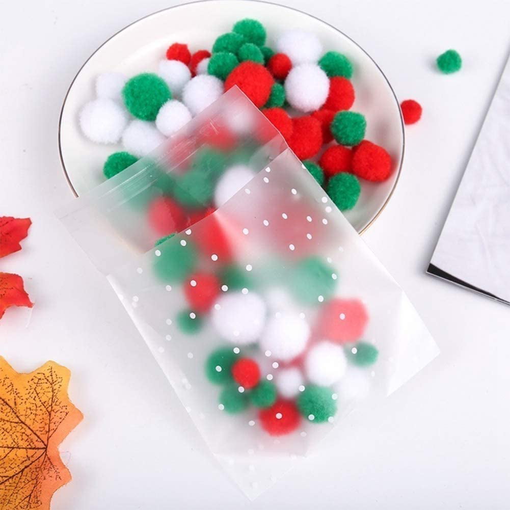 100X Self Adhesive Plastic Polka Dots Cookies Candy Gift Bag Wedding Party Favor 