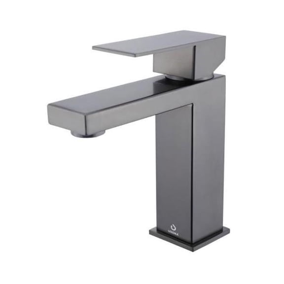 Lexora Home Monte Stainless Steel Single Hole Bathroom Faucet in Gun Metal