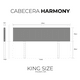 thumbnail image 4 of Cabecera King Size terciopelo 4 en 1 Harmony RA, Atlas del Descanso color Natural, 4 of 5